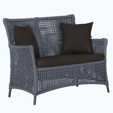 Imagem de 1 Sofá área Externa Igapó Alumínio Preta Corda Náutica E9 Prata