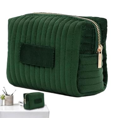 Imagem de Rrlihjgu Bolsa de maquiagem com zíper, bolsa de maquiagem à prova d'água,Bolsa cosmética impermeável de veludo | de impermeável para pasta de dente, produtos para cuidados com a pele