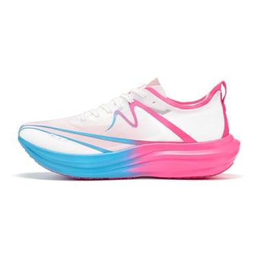 Imagem de Sonic Cat Tênis de corrida masculino e feminino, moderno, esportivo, entressola de densidade tripla com placa de carbono para treino e caminhada, Branco/Azul/Rosa, 35