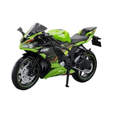 Imagem de Modelo De Motocicleta Kawasaki NIJIA ZX-6R Em Escala 1:12 Com Pneus De