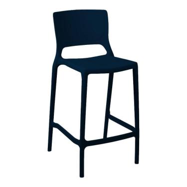 Imagem de Banqueta Alta Cozinha Azul Marinho Empilhável Urano Em Polipropileno Acrilys