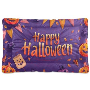 Imagem de SEHANY Cama de Halloween com abóboras amarelas para cães, gatos, outono/inverno, caixote grosso, macio, para animais de estimação, antiderrapante, lavável, para cães pequenos, médios e grandes, gatos
