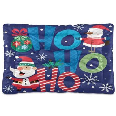 Imagem de ATTX Cama de Natal com boneco de neve para cães e gatos - Cama retangular ultra macia e confortável para animais de estimação para cães e gatos pequenos, 61 x 45 cm (380)