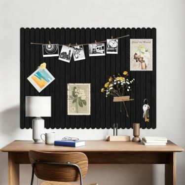 Imagem de Quadro de avisos grande de feltro 119 cm x 89 cm, quadro de cortiça para paredes, pacote com 12 com 60 abas adesivas removíveis seguras, placas de feltro para sala de aula de escritório em casa com 50