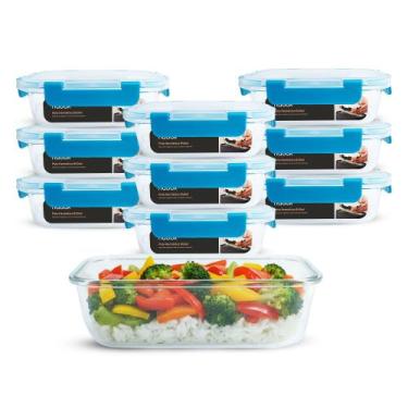 Imagem de Kit 10 Potes De Vidro Hermético Marmita Travas Premium 640ml - U4HOME,