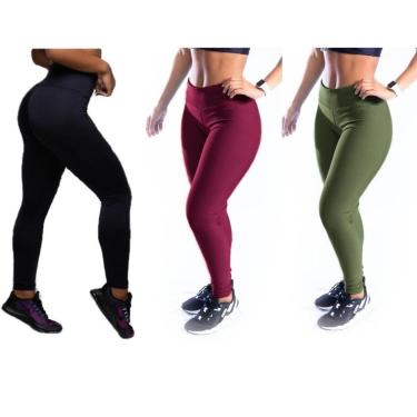 Imagem de Kit 03 calças Leg Legging Caminhada Suplex Academia-Feminino