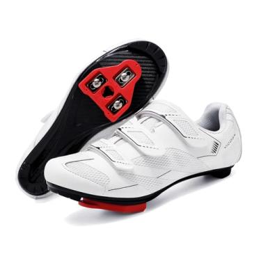 Imagem de Vicogn Tênis de ciclismo masculino feminino compatível com Peloton Bike for Indoor Delta Cleats Clip Pedal (branco, EUA 10,5) 45