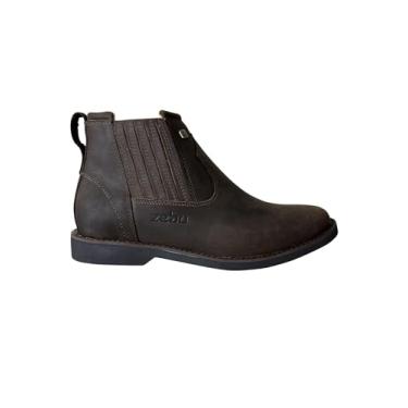 Imagem de Botina Masculina Country Bico Redondo Couro Genuíno Zebu Gel (Graxo, Médio, BR, Adulto, Numérico, 41)