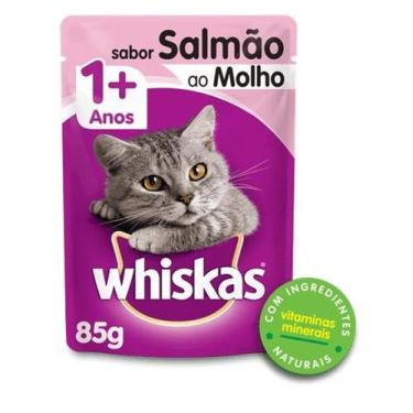 Imagem de Ração Úmida Whiskas Sachê Gatos Adultos Salmão ao Molho 85g - MARS/ EF