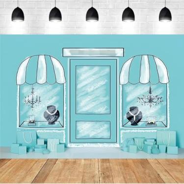 Imagem de Desenho animado azul joalheria shopping center fotografia fundo merchandising vestido joias banner decoração para menina doce senhora decoração de festa de aniversário adereços de estúdio fotográfico