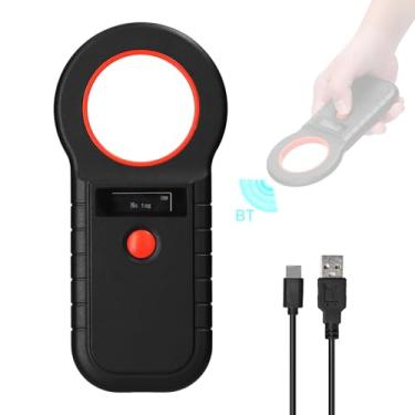 Imagem de Leitor Scanner de Microchip para Pets Sem Fio 2 4G BT Portátil Recarregável Tags Animais com Display OLED Suporta EMID F
