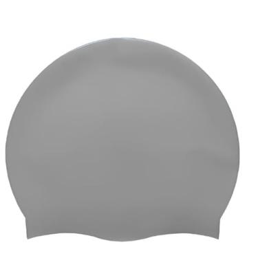 Imagem de Touca de Natação Touca de Silicone Elástica Unissex touca de natação para Piscina e Mar(Cinza)