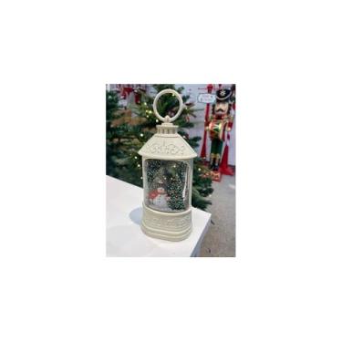 Imagem de Luminária LED Natalina, Bronze, Poliestireno, 13.5x7cm, Papai Noel, Luz Amarelada, Portátil, Alimentada por Bateria, com 3 Baterias AG8