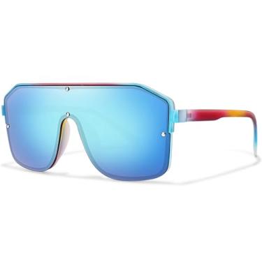 Imagem de Óculos de sol de pesca com lentes rebitadas para homens e mulheres, óculos casuais oversized da moda com proteção UV para praia.