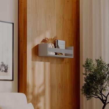Imagem de Prateleira Porta Livro Cinza Claro 70 x 12cm Suporte Invisivel - Merca