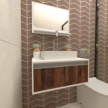 Imagem de Gabinete Banheiro Real 60 Western + Kit Acessorios - GABINETTO, Branco