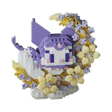 Imagem de Blocos De Montar Mini Panda E Raposa, Modelo De Montagem Flor E Lua, B