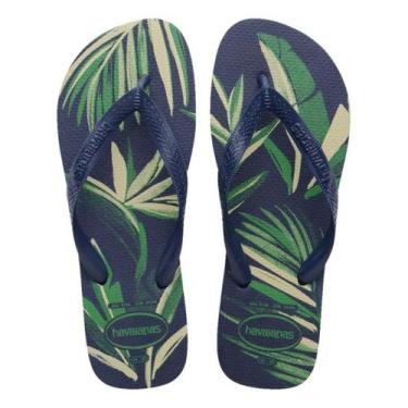 Imagem de Chinelo Havaianas Aloha Fc Folhas Original, Azul, Marinho, 39-40 BR