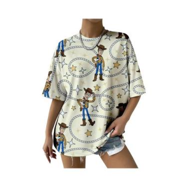 Imagem de Camiseta Feminina Oversized Com Estampa Do Woody De Toy Story, Moda De