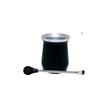 Imagem de Cuia Térmica Classic Mate, Aço Inox, Azul, 230ml, Parede Dupla com Isolamento a Vácuo, 17,15cm Altura, Para Chimarrão e Tereré