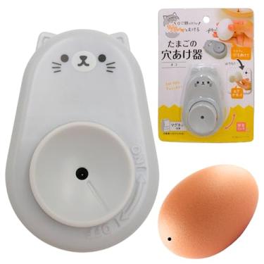 Imagem de Perfurador de ovos para ovos crus, perfurador de ovos, pino de ferramenta perfurador de buraco de ovo, descascador de ovos cozidos, ferramenta de pôquer de ovo com trava de segurança, formato de gato