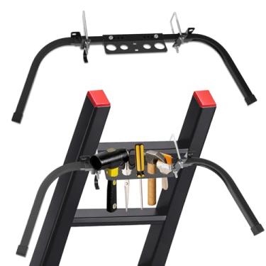 Imagem de Otoolling Estabilizador de escada ajustável com bandeja de ferramentas e gancho Protetor de calha de telhado resistente Estabilizador de escada universal Acessórios seguros para calhas Janelas de