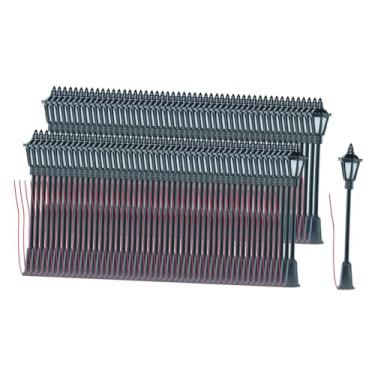 Imagem de menolana Poste de iluminação em miniatura para maquete ferroviária, escala 1:87, modelo HO para teatro, ideal para encenações e decoração de janelas, 100 Unidades