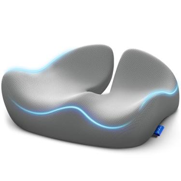Imagem de ZIKEE Almofada de assento pioneira para alívio de pressão, almofada ergonômica para cadeira de escritório para cóccix, costas, hemorróidas e alívio da dor ciática, almofada de assento de carro de
