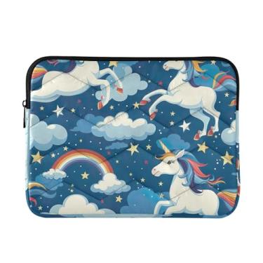Imagem de Unicorns Capa fina e leve para laptop, bolsa de transporte durável para tablet de viagem de trabalho, bolsa fina para laptop para mulheres, de 13 a 14 polegadas