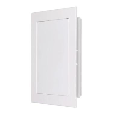 Imagem de PATIKIL Painel de acesso para drywall 22 x 18 cm, moldura de alumínio, portas de acesso de encanamento com mecanismo de abrir/fechar para teto de parede, branco