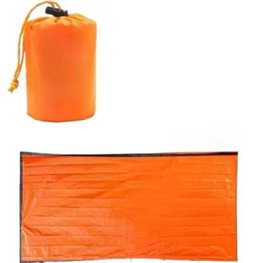 Imagem de Saco de Dormir，Camping，ProteçãO de EmergêNcia Contra o Frio Intenso，DobráVel e FáCil de Transportar，Adequado para Acampar, Pescar e Fazer Caminhadas(Laranja)