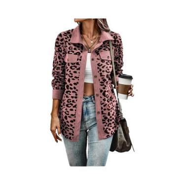 Imagem de Jaqueta Bomber Elegante Feminina Com Estampa De Leopardo, Estilo Casua