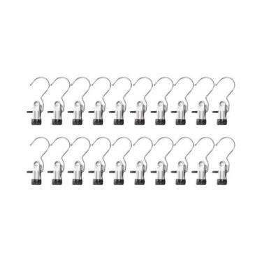 Imagem de Pregadores De Roupa Multifuncionais Em Aço Inoxidável Preto 5-30PCS Po