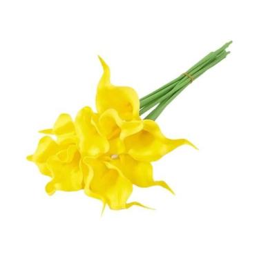 Imagem de 5 Peças De Flores Artificiais De Lírio Calla Em PU Para Decoração De C