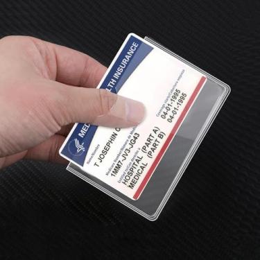 Imagem de Capas protetoras transparentes de PVC para cartões de papel, carteira, documentos de viagem, organização para esposa, 6 peças (azul)