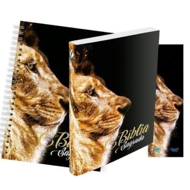 Imagem de Kit Leão Ouro - Planner + Bíblia Brochura NVT + Marca Página - BOOK7