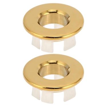 Imagem de Fockety Tampa de Transbordamento de Pia de Latão de 2 Peças, Tampa de Inserção de Furo de Bacia de Banheiro de Cobre Sólido Com Revestimento Protetor Brilhante para Bacias de Cerâmica