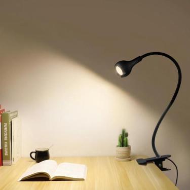 Imagem de Luz De Leitura LED Com Clip USB Para Cama E Mesa, Flexível E Com Botão