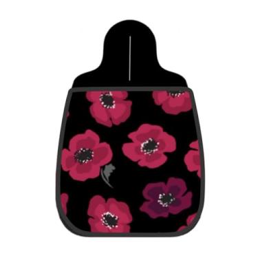 Imagem de Lixeira De Carro Organizador Lixinhocar Papoula Rosa Fundo Preto