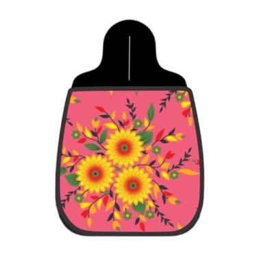 Imagem de Lixeira De Carro Organizador Lixinhocar Girassóis Fundo Rosa