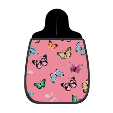 Imagem de Lixeira De Carro Organizador Lixinhocar Borboletas Coloridas Fundo Rosa