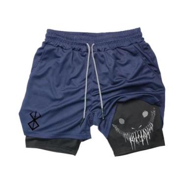 Imagem de Shorts Masculinos 2 Em 1 De Secagem Rápida Para Corrida, Treino De Aca