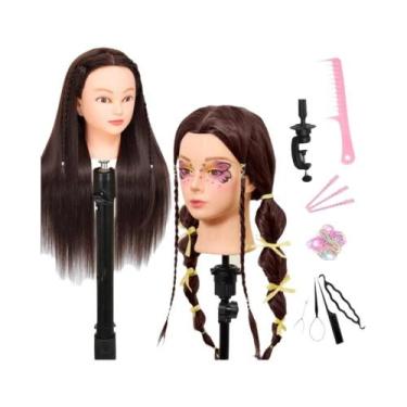 Imagem de Cabeça De Manequim Reforçada Com 11 Peças De Suporte Para Cabelo E Fer