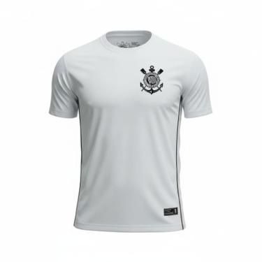 Imagem de Camisa Corinthians Oficial Dry Fit Recorte Frontal, Branco, G