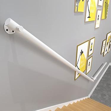 Imagem de DKXCOSQ Corrimão de escada de madeira montado na parede antiderrapante corrimão para ambientes internos e externos 30 pés