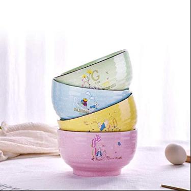 Imagem de U5GAAALPPQ9 Pacote com 4 tigelas de cerâmica de desenho animado fofo tigela de sopa tigela de tempero tigelas de frutas