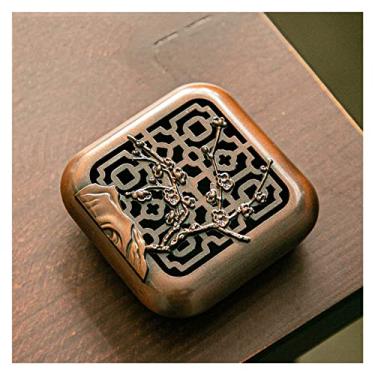 Imagem de U5GAAALPPQ9 Mini queimador de incenso de sândalo de liga de cobre vazado caixa de incenso doméstico queimador de incenso (cor: D, tamanho (D