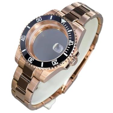 Imagem de FEIYASHI Caixa de relógio de aço inoxidável SUB de 40 mm para NH35/NH36/38 Miyota8215 ETA2824 movimento com bisel de rotação unidirecional, Tampa inferior de vidro 1, For ETA2824 PT5000 Movement