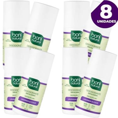 Imagem de KIT 8 BONI NATURAL DESODORANTE MAGNESIO E LAVANDA VEGANO SEM ALUMINIO 55ML / GENERICO