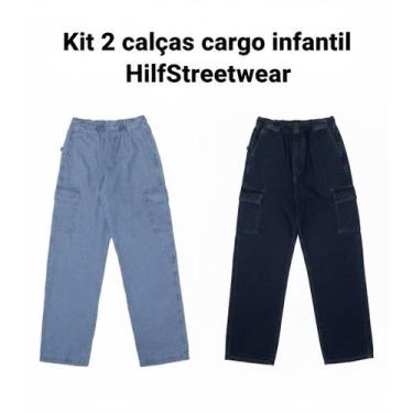 Imagem de Kit Calça Cargo Infantil 100% Algodão em Sarja/Jeans - NoBrand, Kit ca